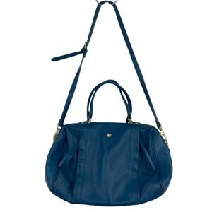Ora Delphine Crossbody Bag Teal Blue Pebbled Leather Top Handles Convertible